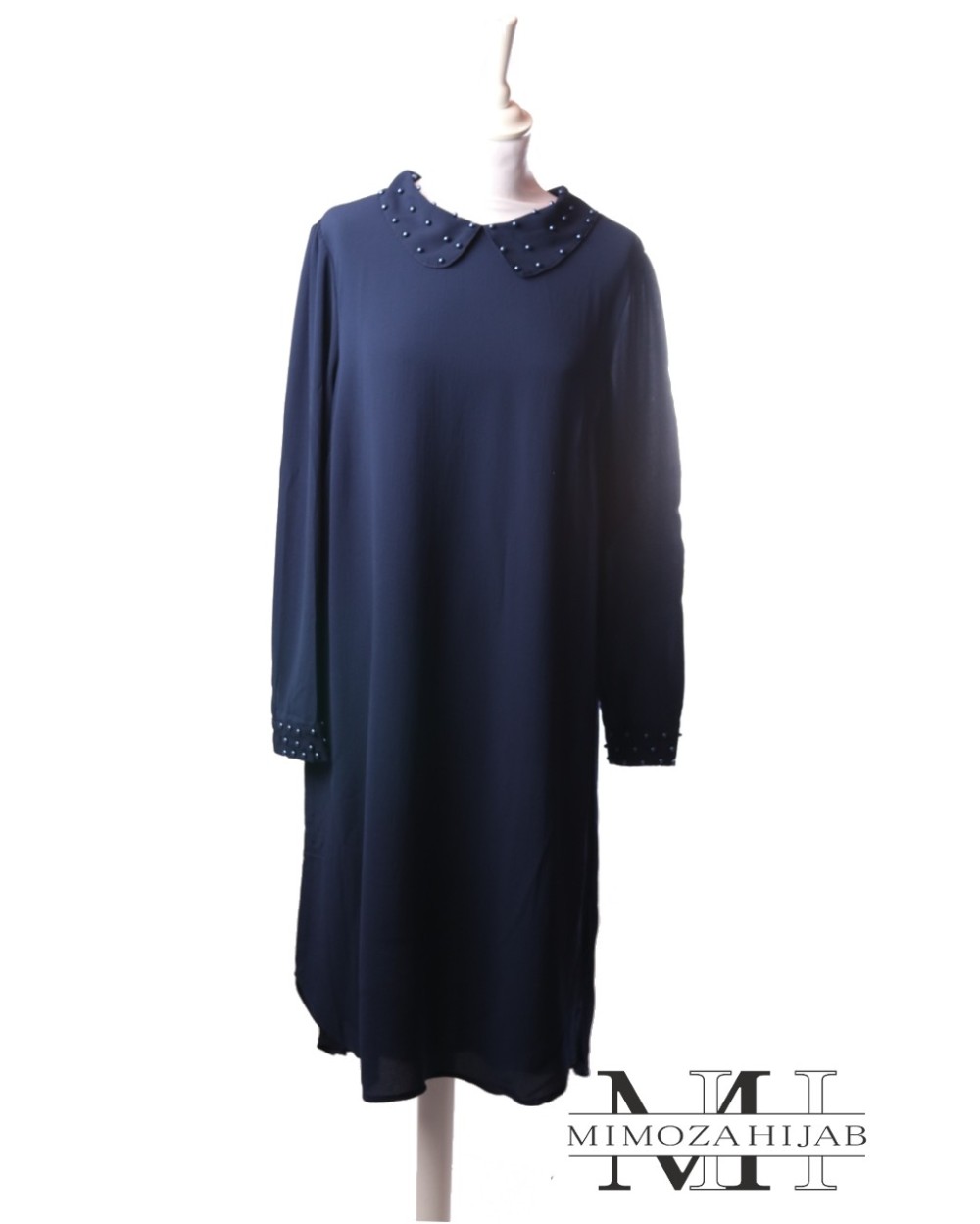 Tunic long collar claudine beaded