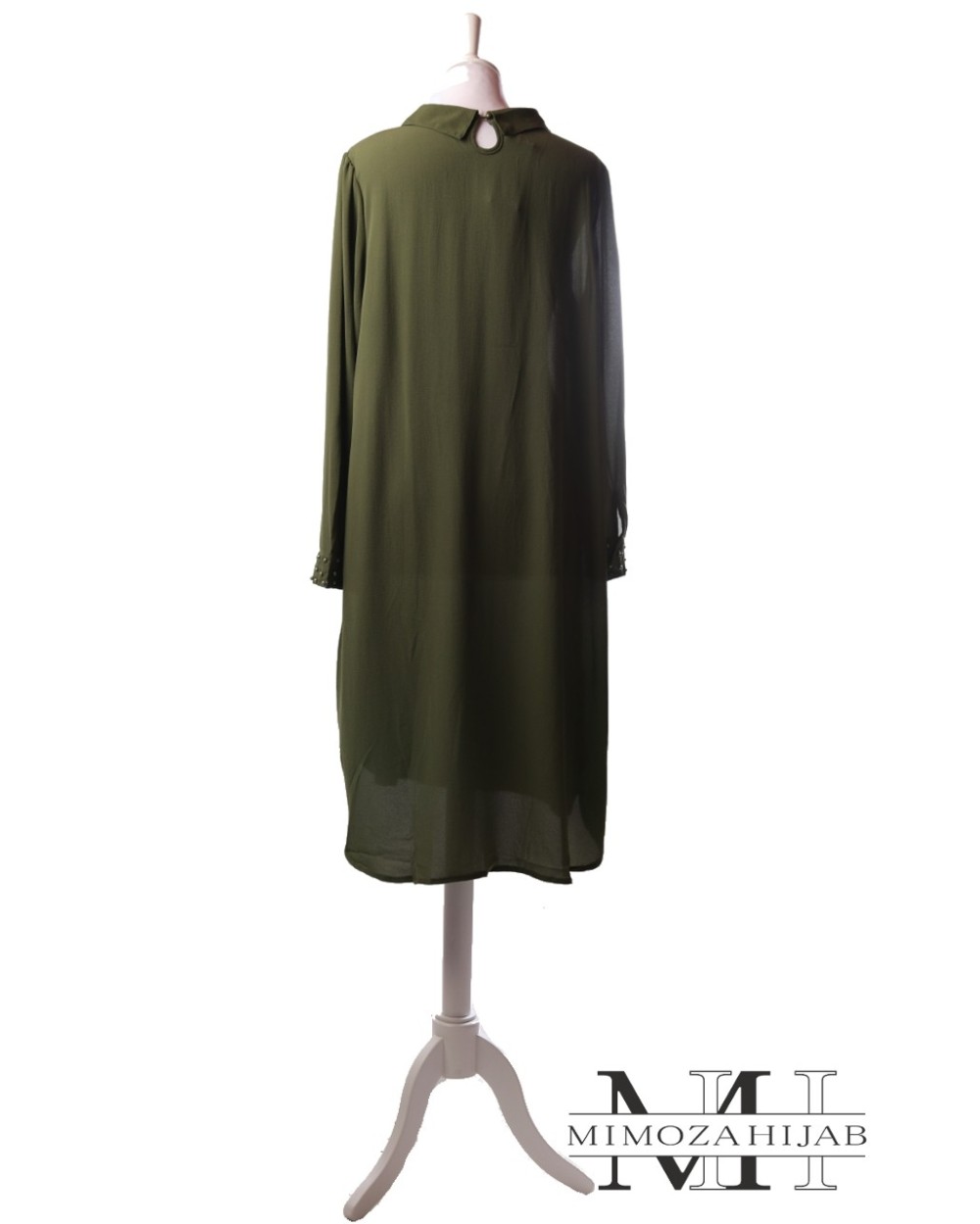 Tunic long collar claudine beaded