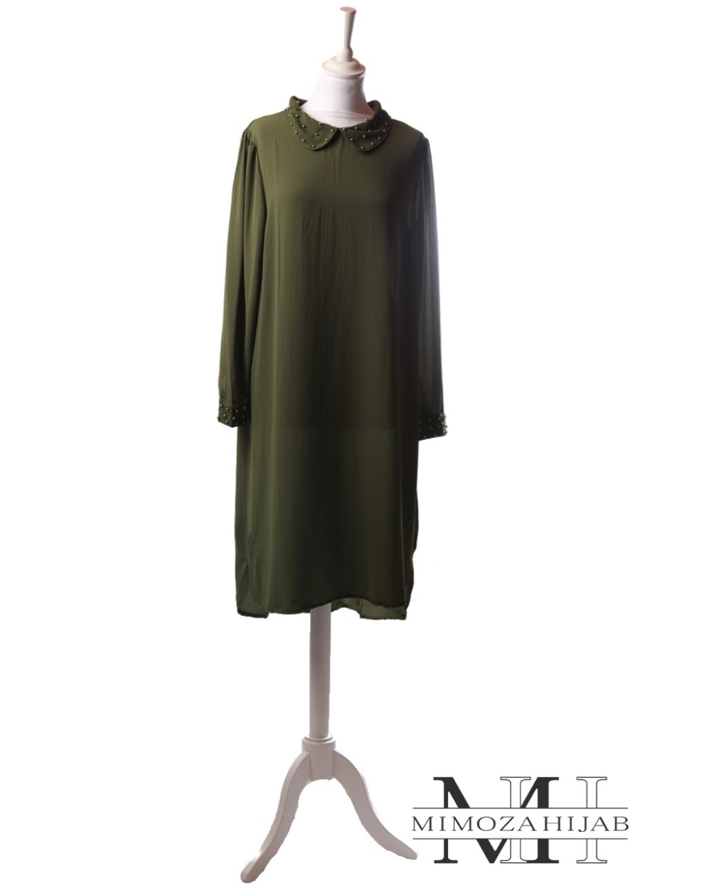 Tunic long collar claudine beaded