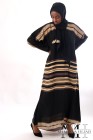 Abaya DUNE Kimono style with horizontal stripes
