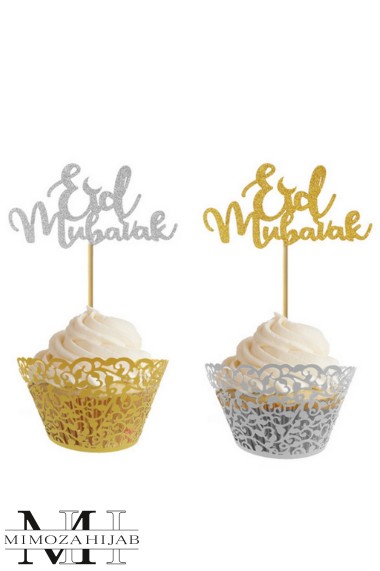 10 Piques Eid Moubarak pour Cupcakes et patisserie