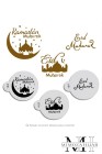 Set of 3 small stencils Eid and Ramadan Mubarak