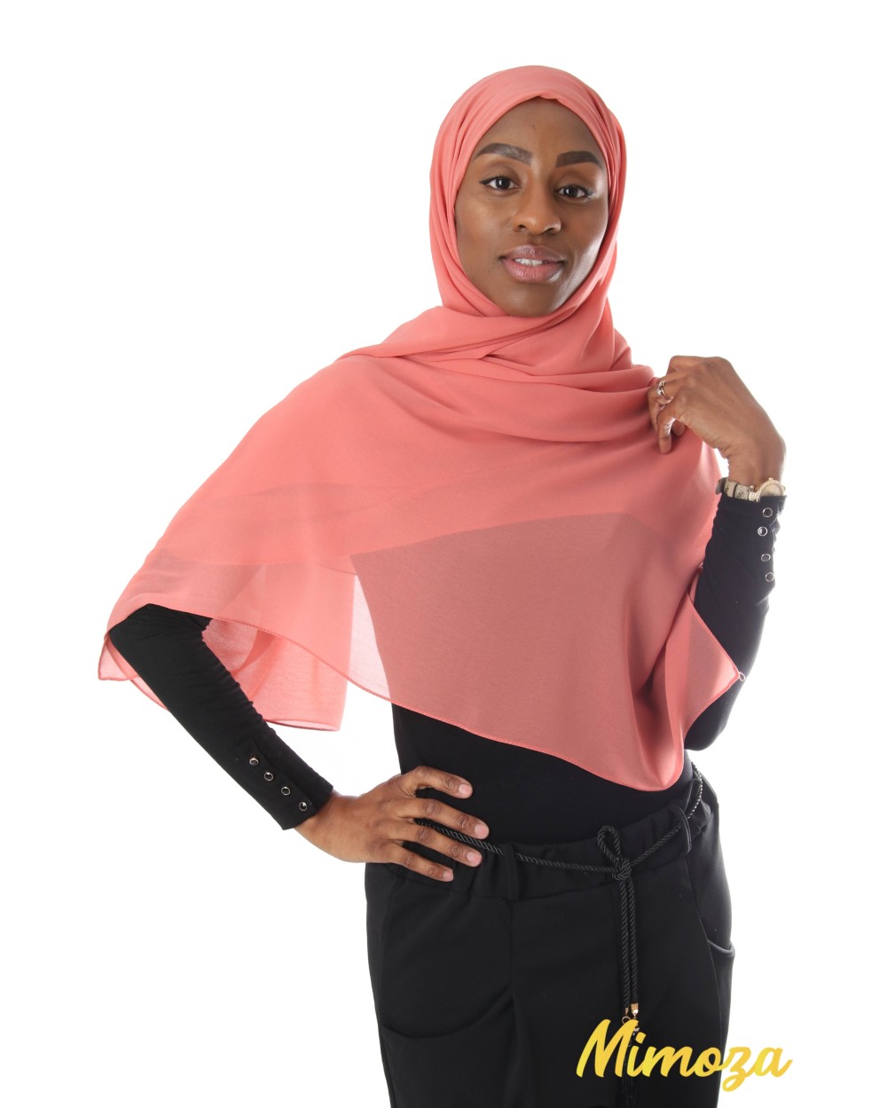 Hijab mousseline carré Nissa 150cm