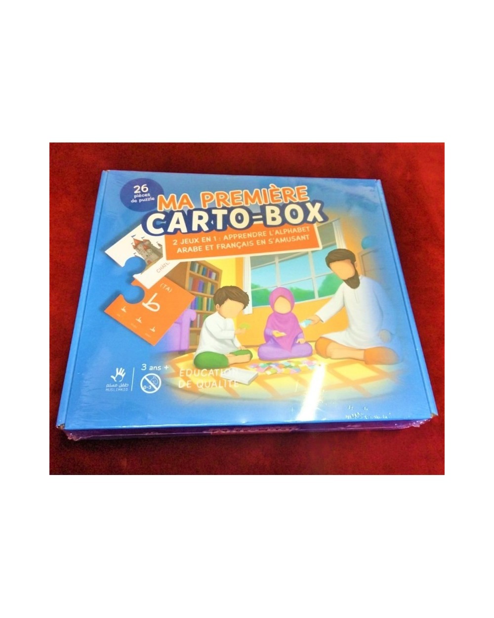PUZZLE MA PREMIÈRE CARTO-BOX - 2 JEUX EN 1 : APPENDRE L'ALPHABET ARABE ET FRANÇAIS EN S'AMUSANT - MUSLIMKID