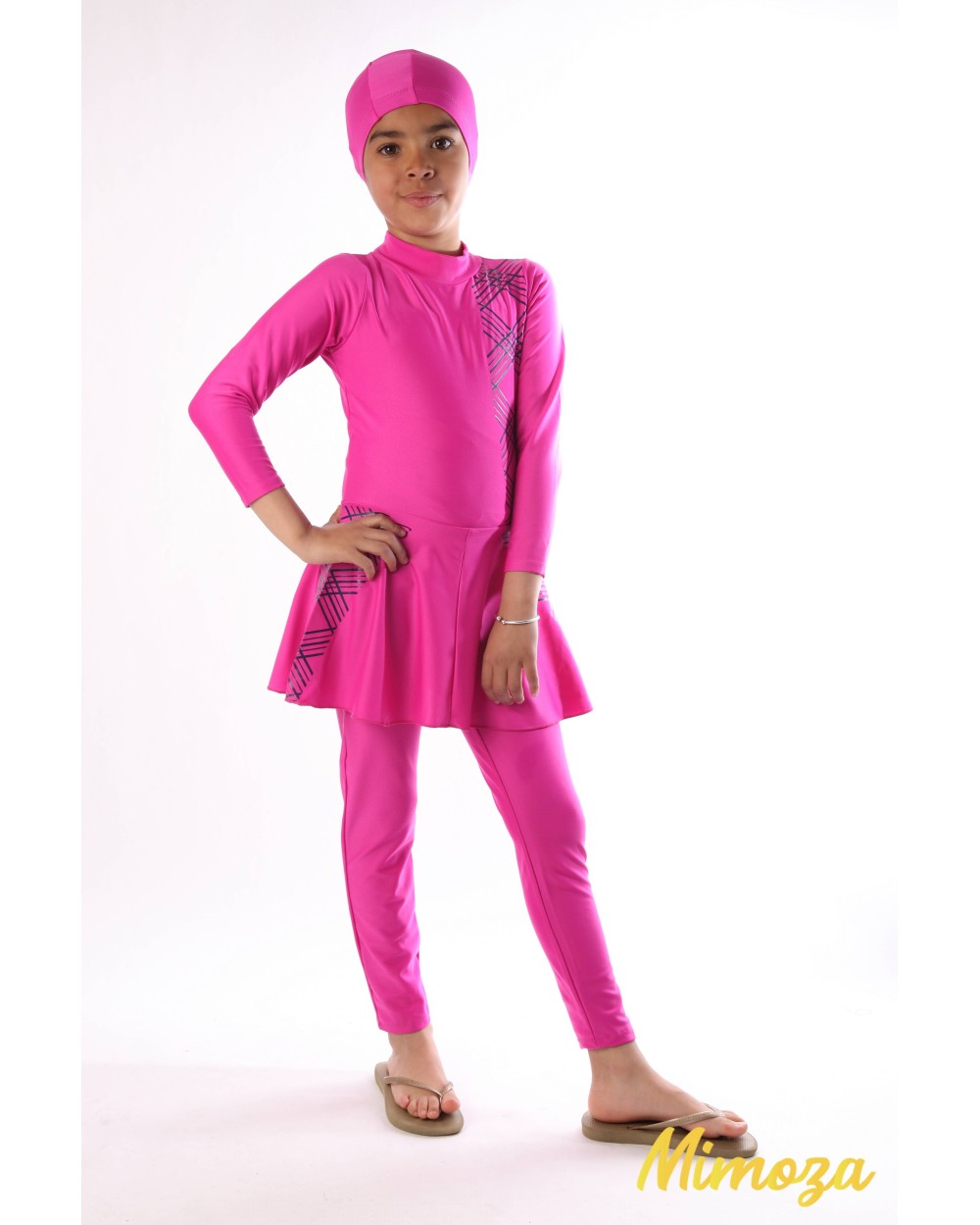 Burkini Jacotie zebra jumpsuit with skirt and hat