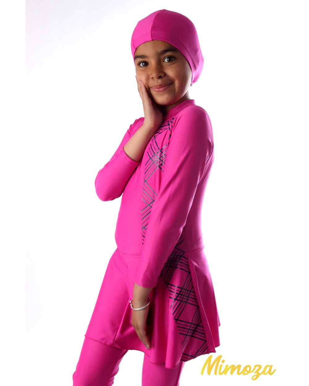 Burkini combinaison Jacotie zebra avec jupe et bonnet