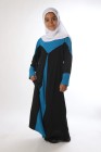 Abaya for bicoloured girl with flared cut.