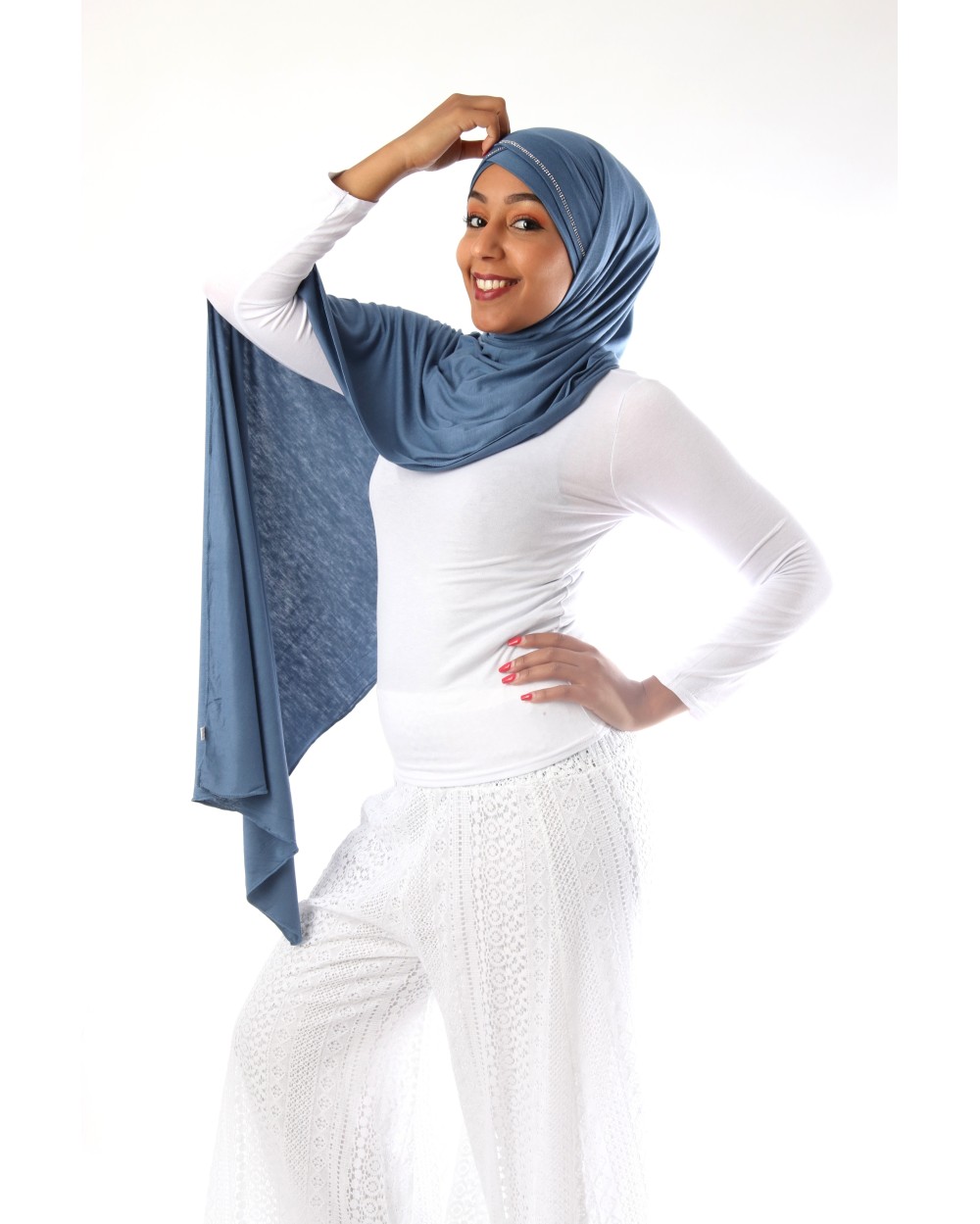 Hijab Jannah à enfiler jersey strass