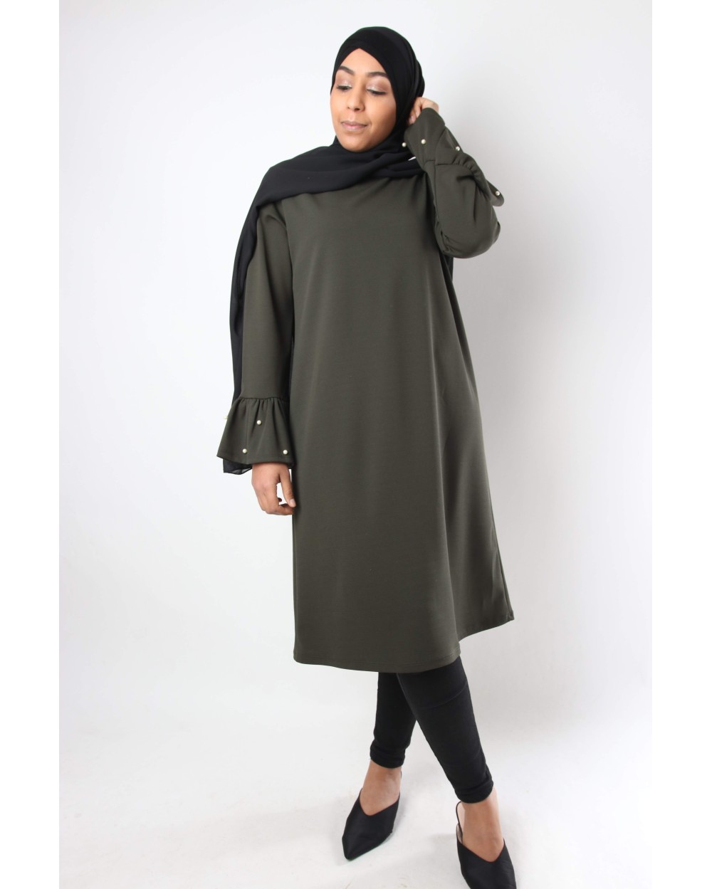 Tunique Stya manches volant perlé