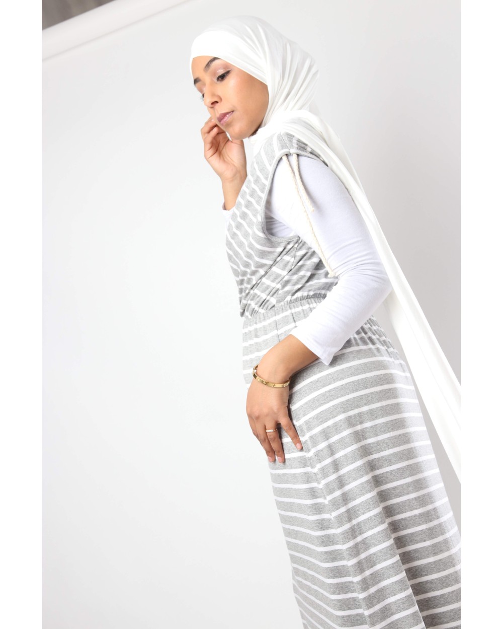 Sailor dress V-neck crossover