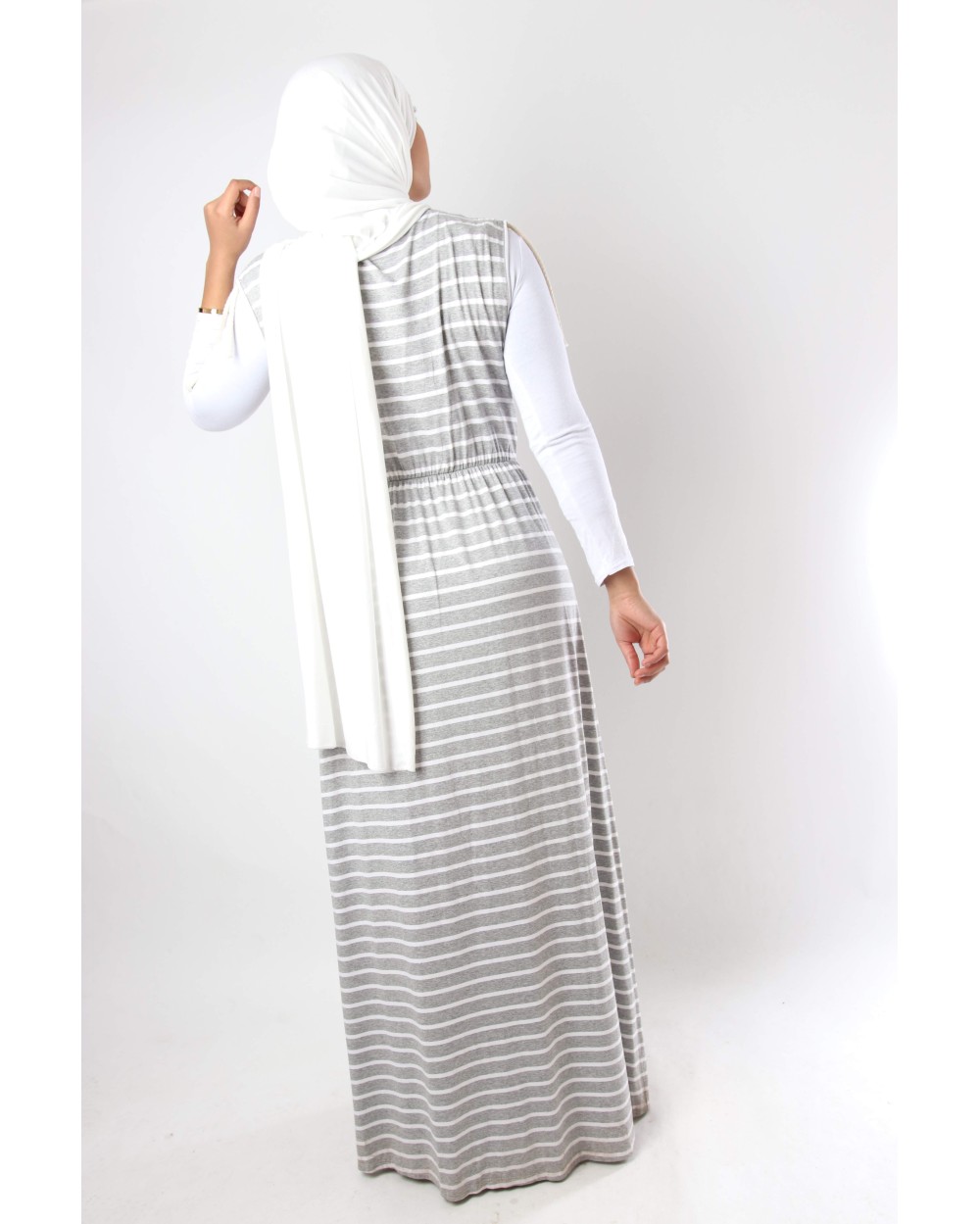 Robe marinière col V croisé