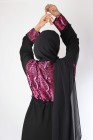 Abaya with lace bustier Nida