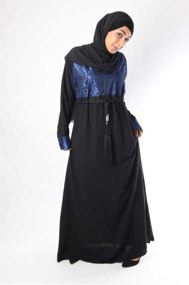 Abaya with lace bustier Nida