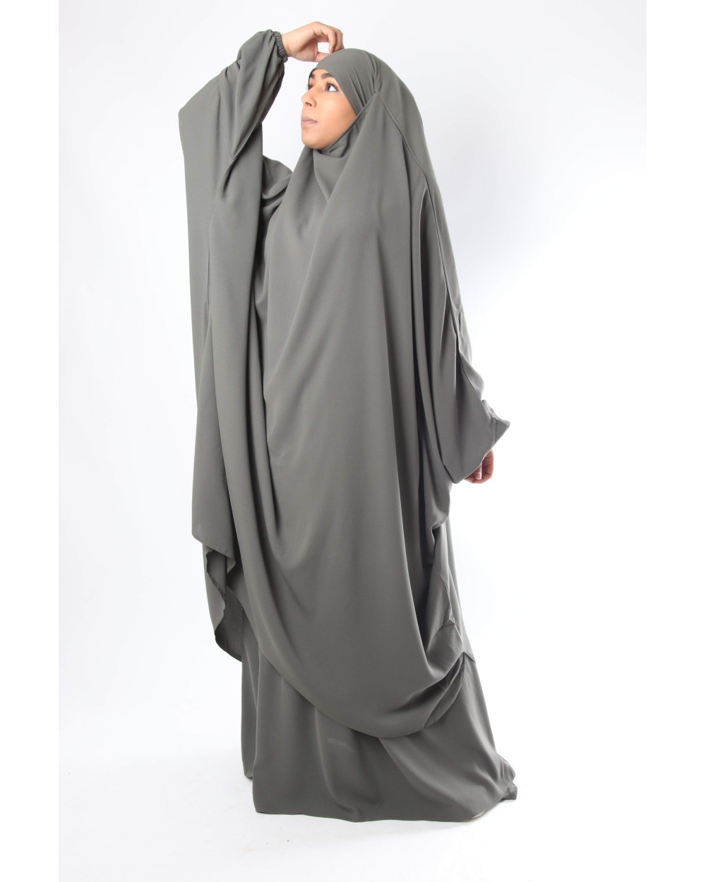 Half Jilbab with Flared Skirt El bassira Chinese Caviary