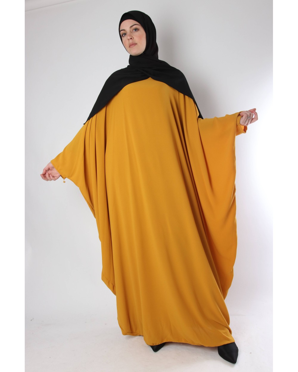 Butterfly dress with lined crepe