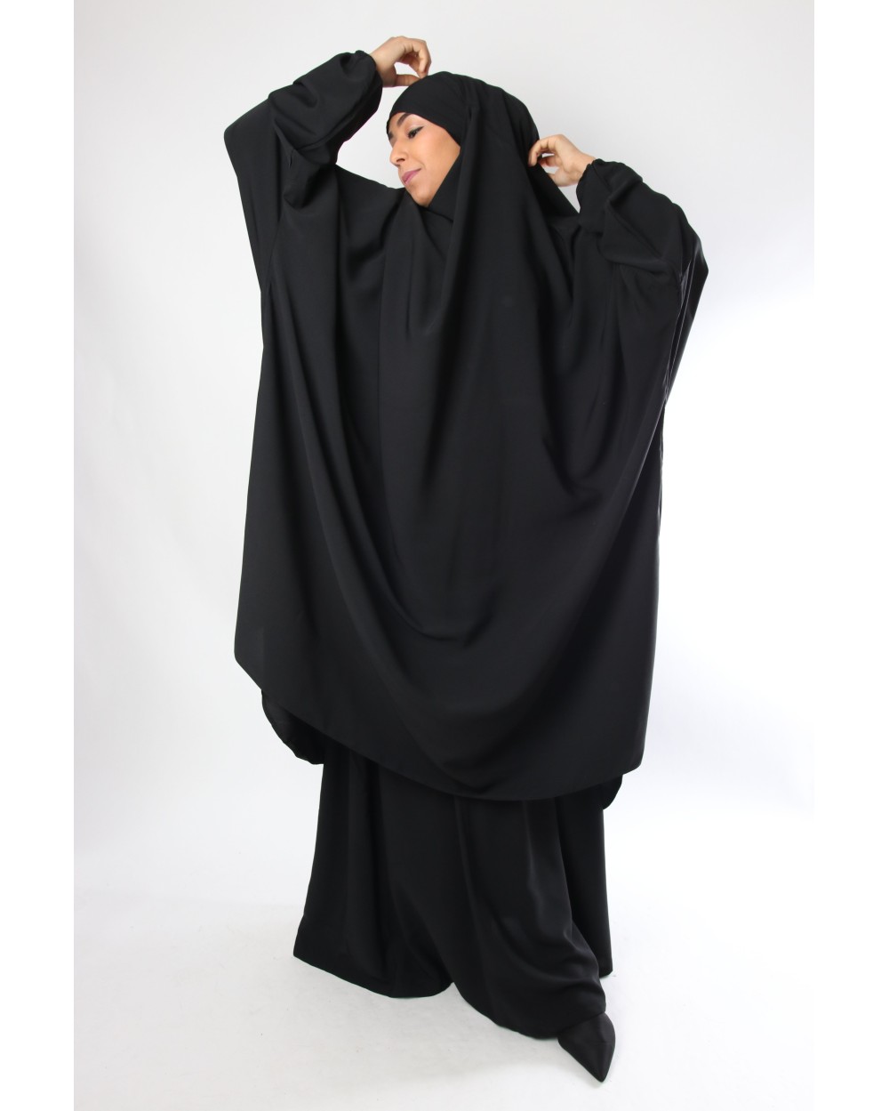 Ensemble jilbab deux pi?�ces coupe papillon jupe femme musulmane voil?�e