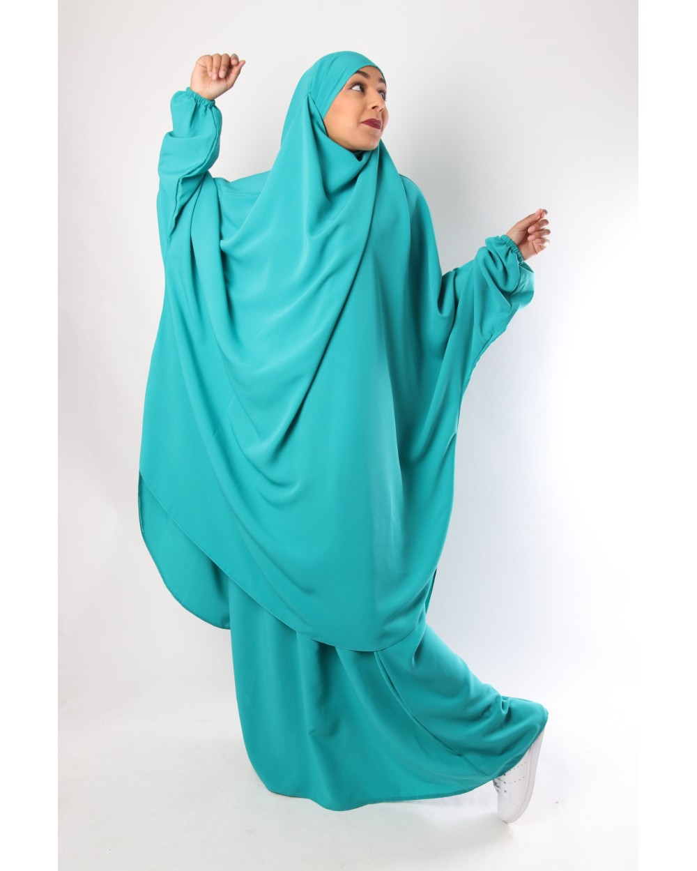Demi jilbab avec jupe Microfibre Royal