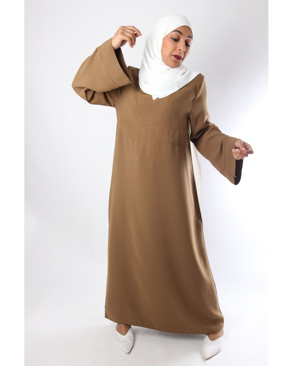 Robe cache coeur crepe semi épaisse El Bassira