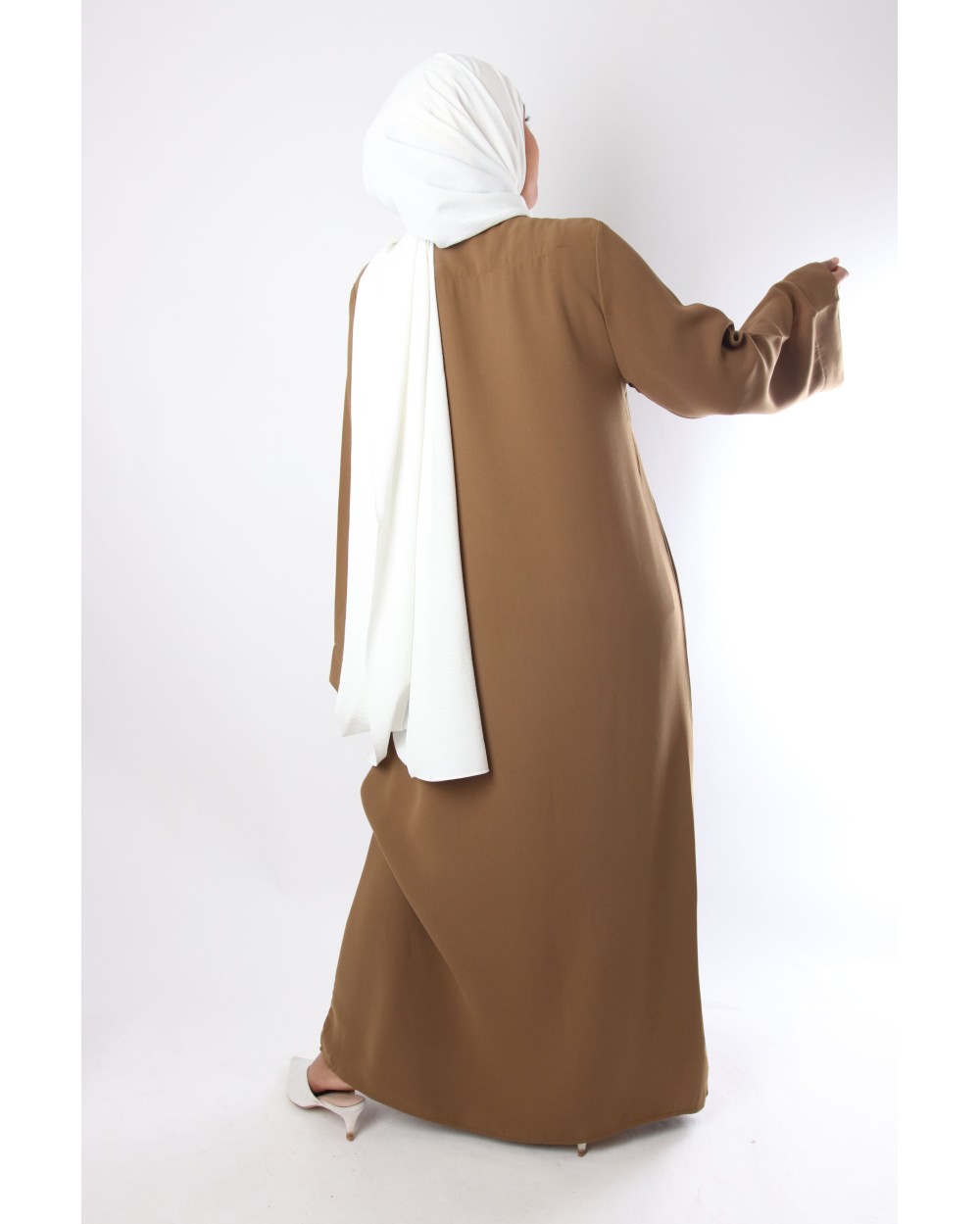 Robe cache coeur crepe semi épaisse El Bassira