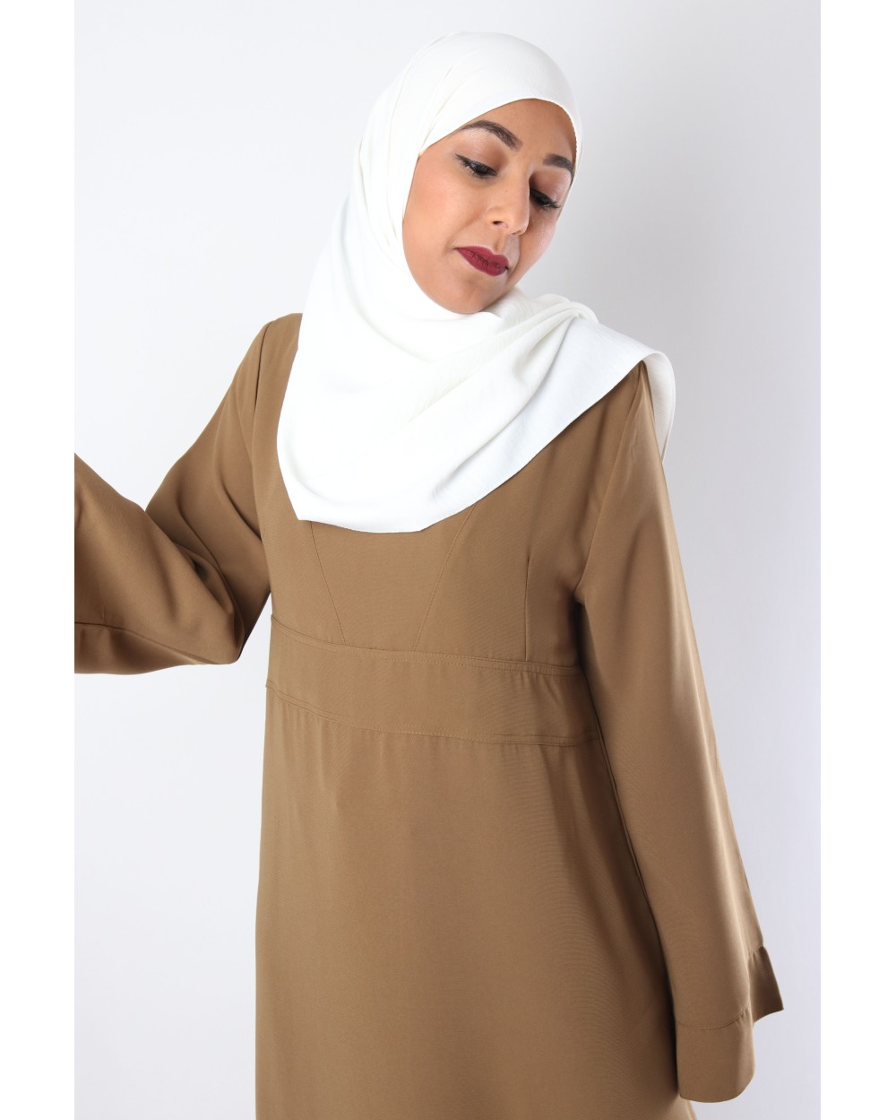 Robe cache coeur crepe semi épaisse El Bassira