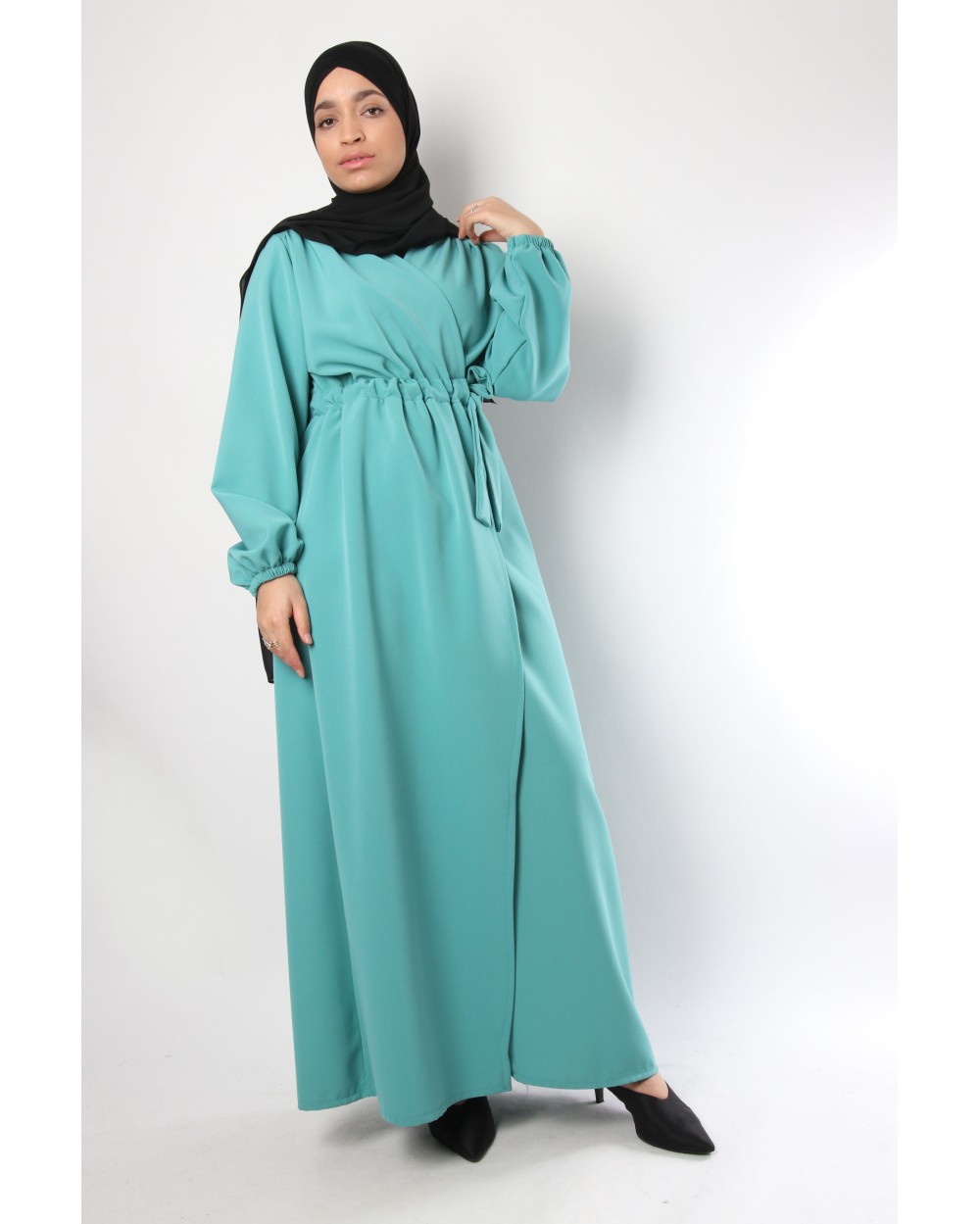 mint green abaya
