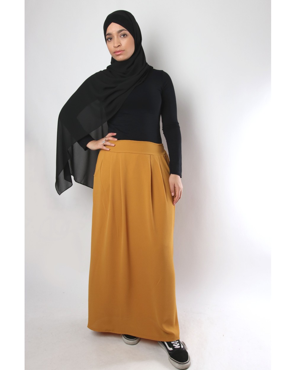 Long skirt in crepe