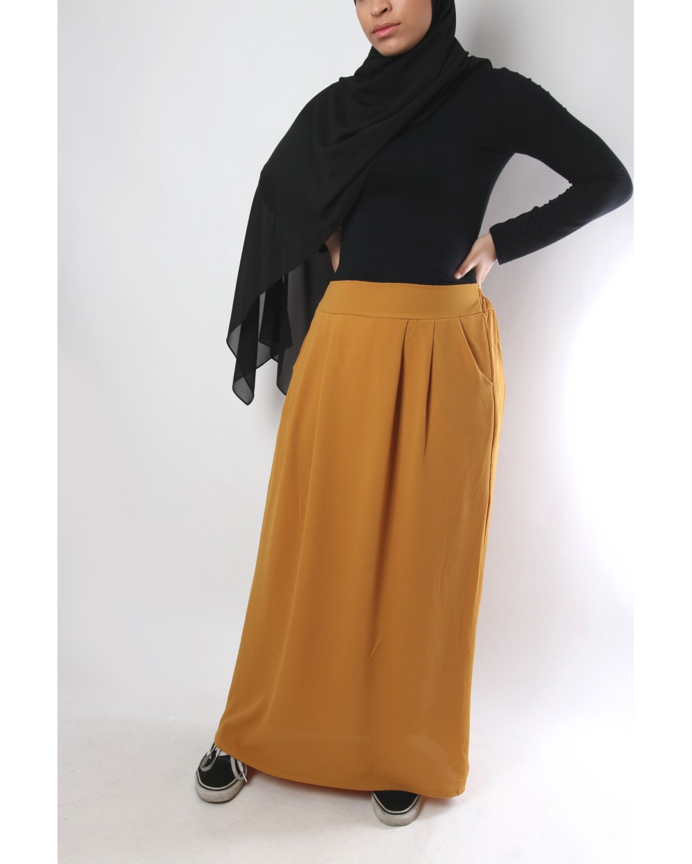 Long skirt in crepe