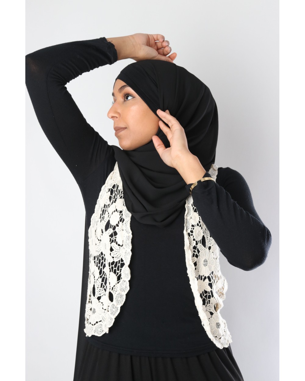 Gilet dentelle Crème