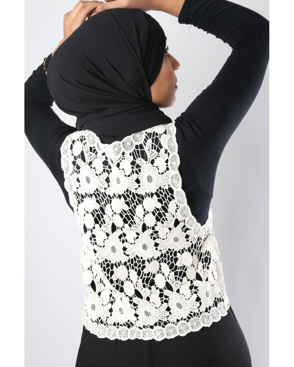 Gilet dentelle Crème
