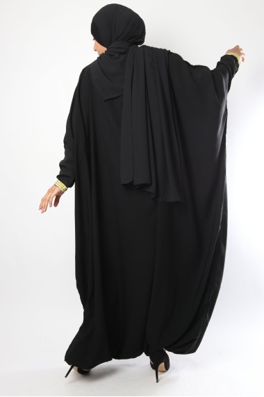Abaya with baggy trousers Gold