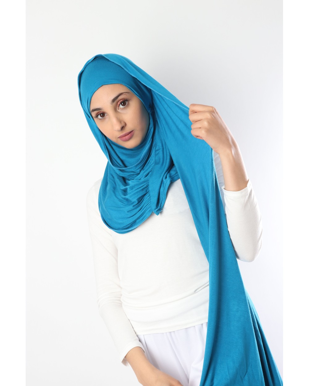 Hijab jersey cagoule intégré