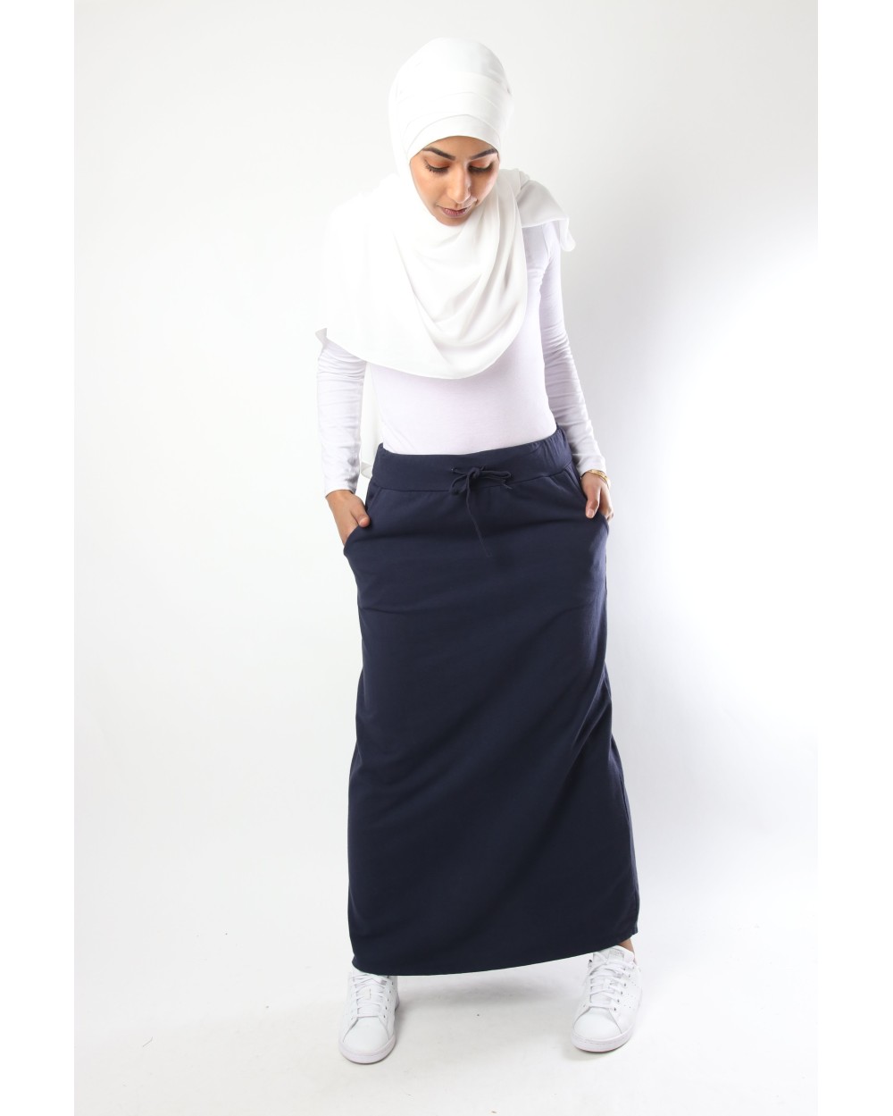 Sportwear long skirt with pockets