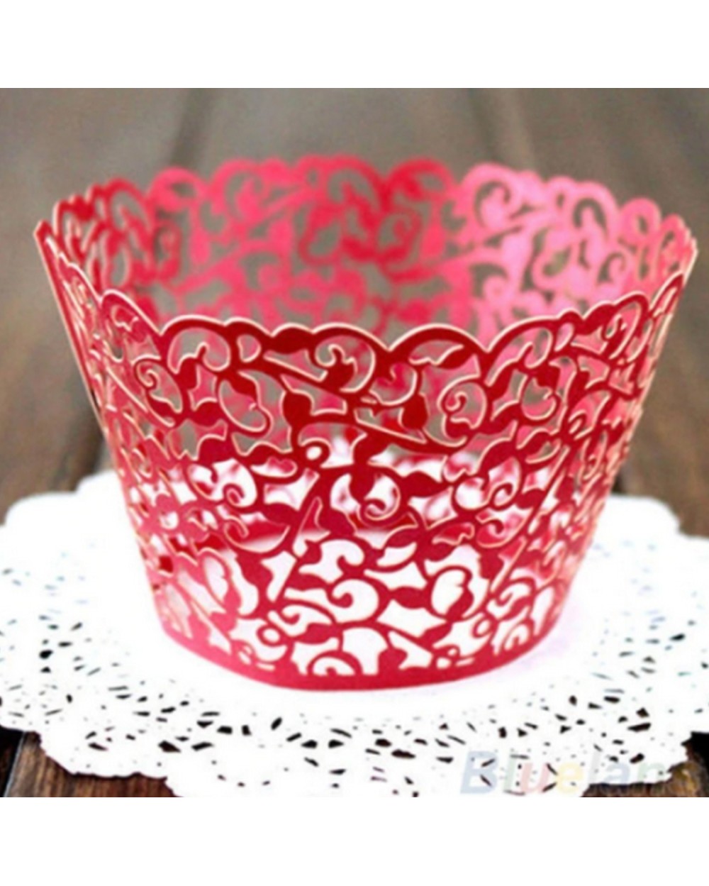 Lot of 10 Borders Colerettes for CupCake Lace Effect in Metallic Paper