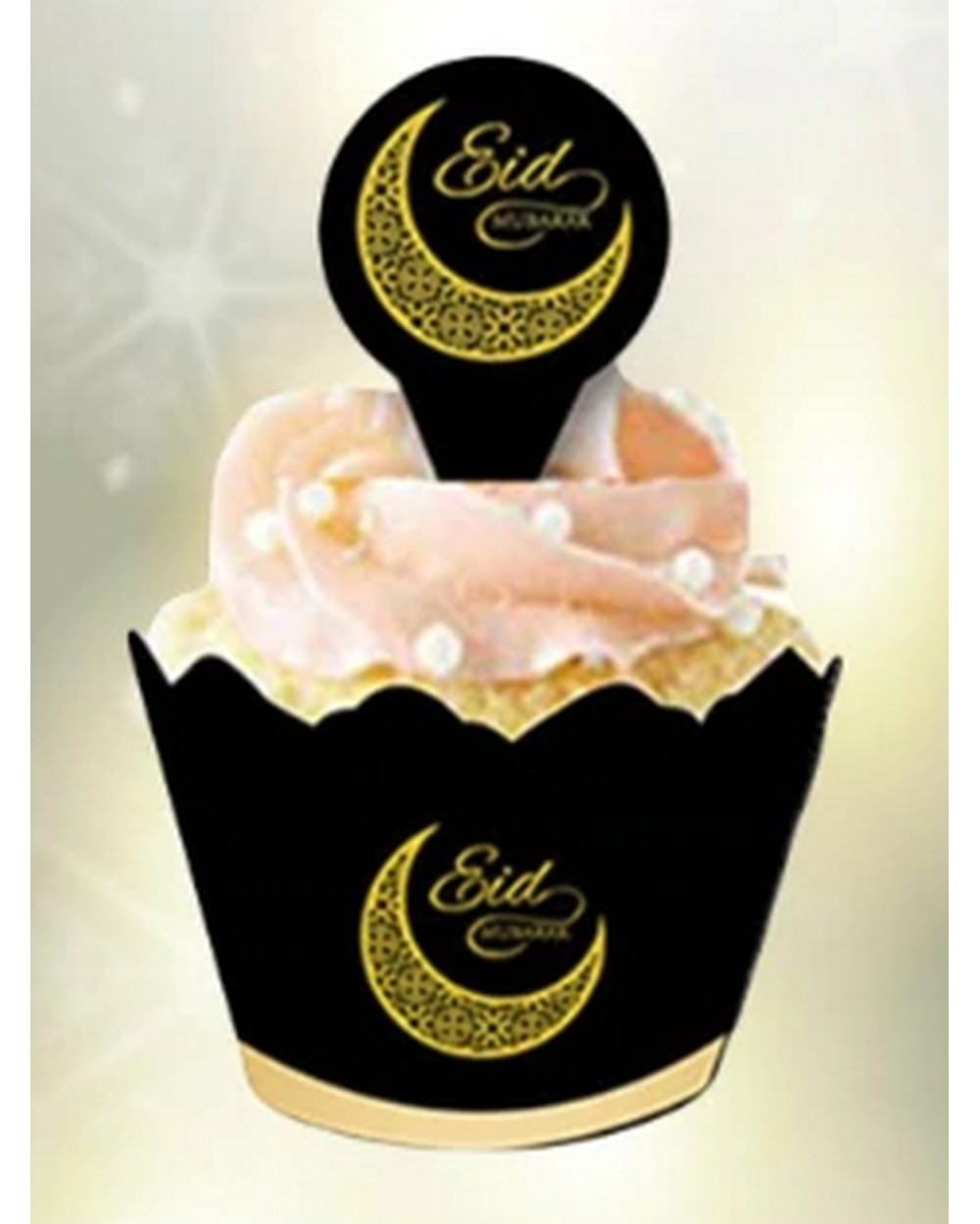 Set of 12 entourage cupcake with moon spike Eid mubarak