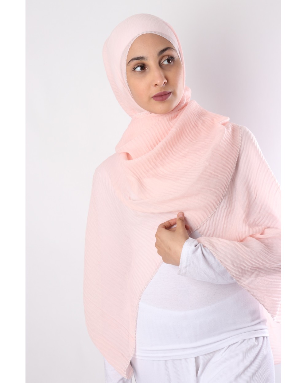 Hijab Nissa plissée en mousseline