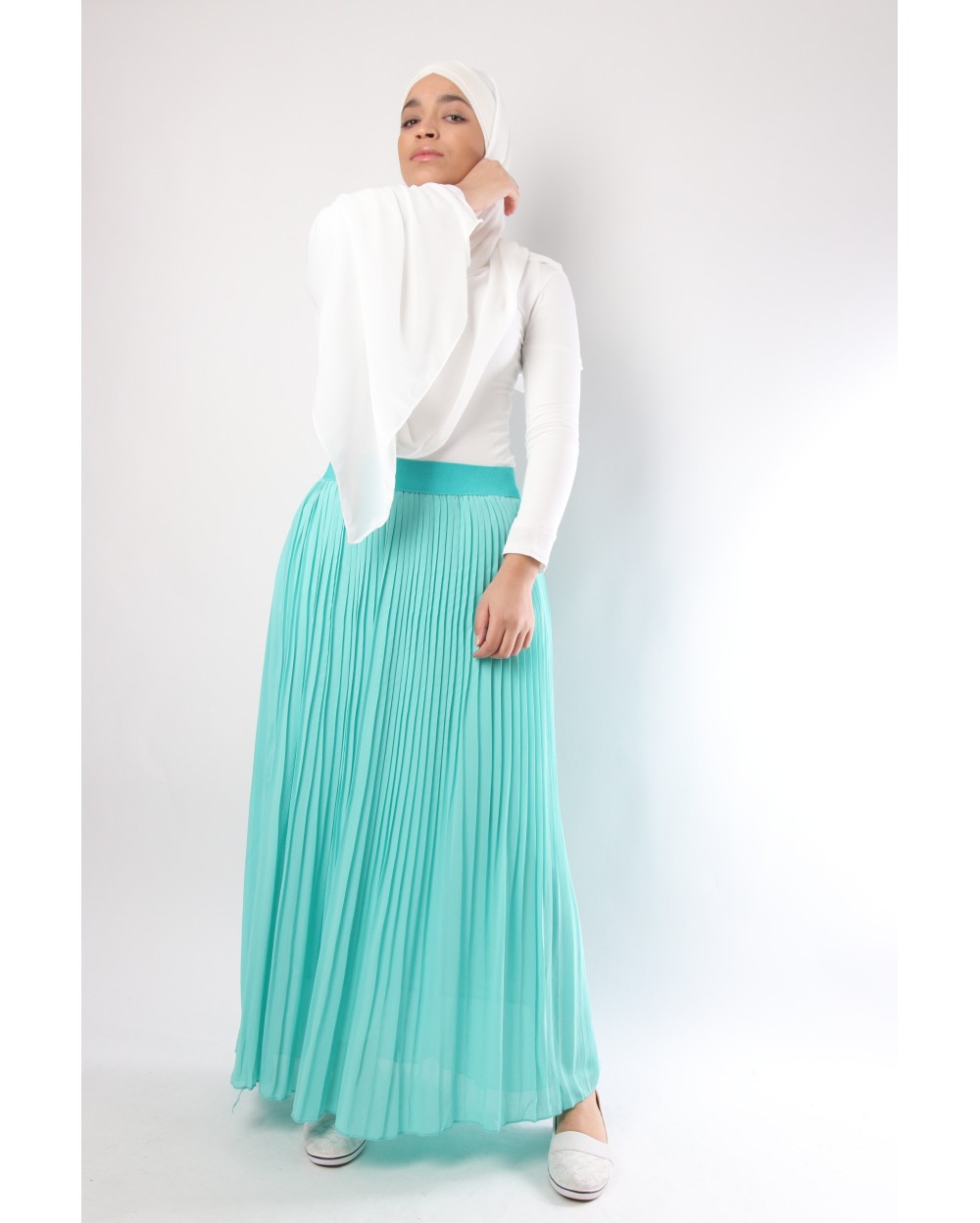 Jupe plissé avec élastique à la taille