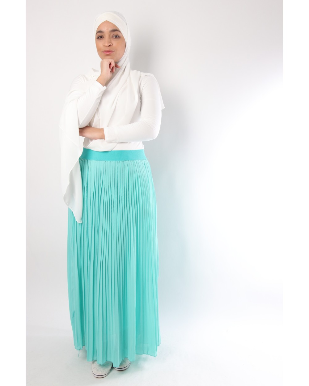 Jupe plissé avec élastique à la taille