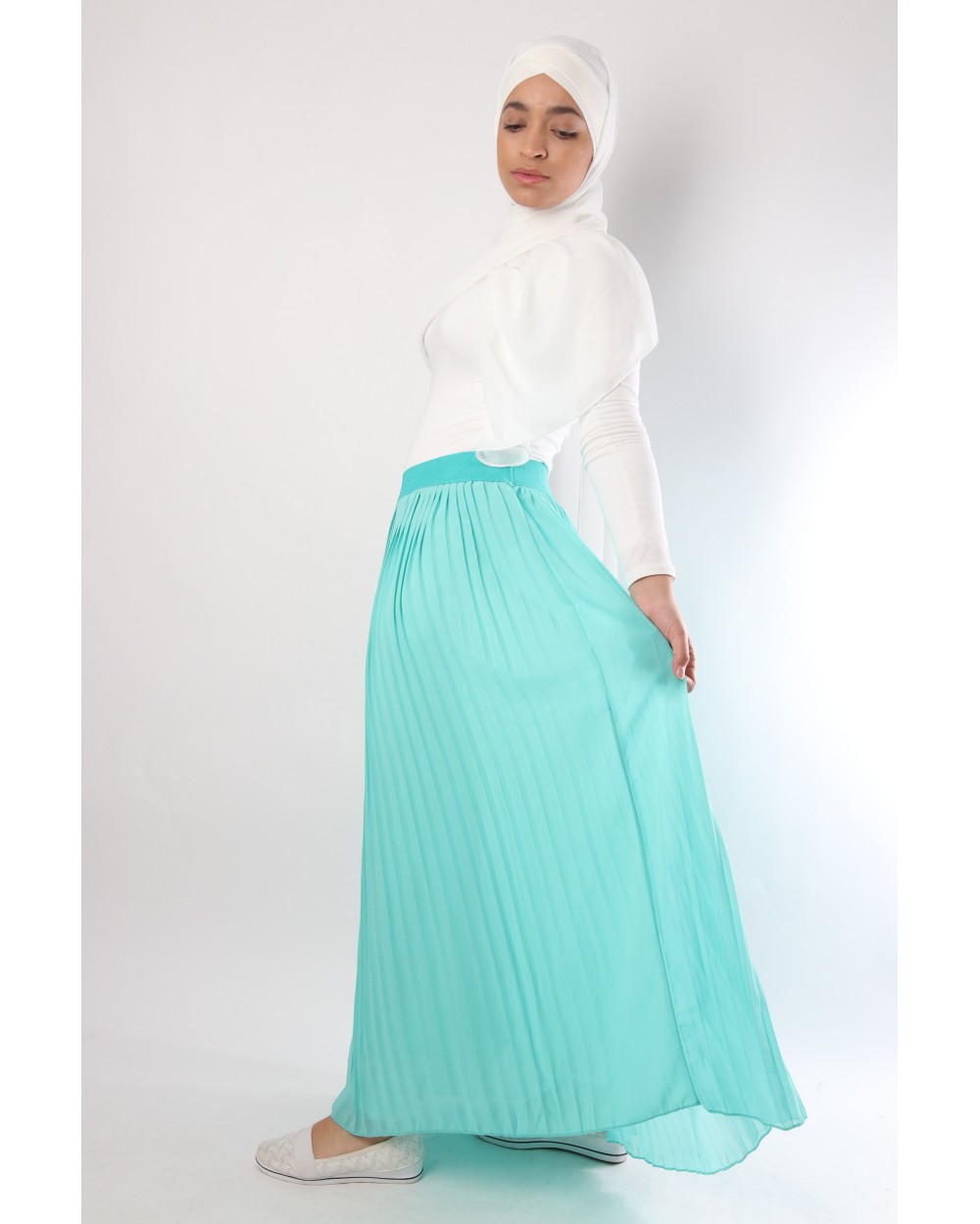 Jupe plissé avec élastique à la taille