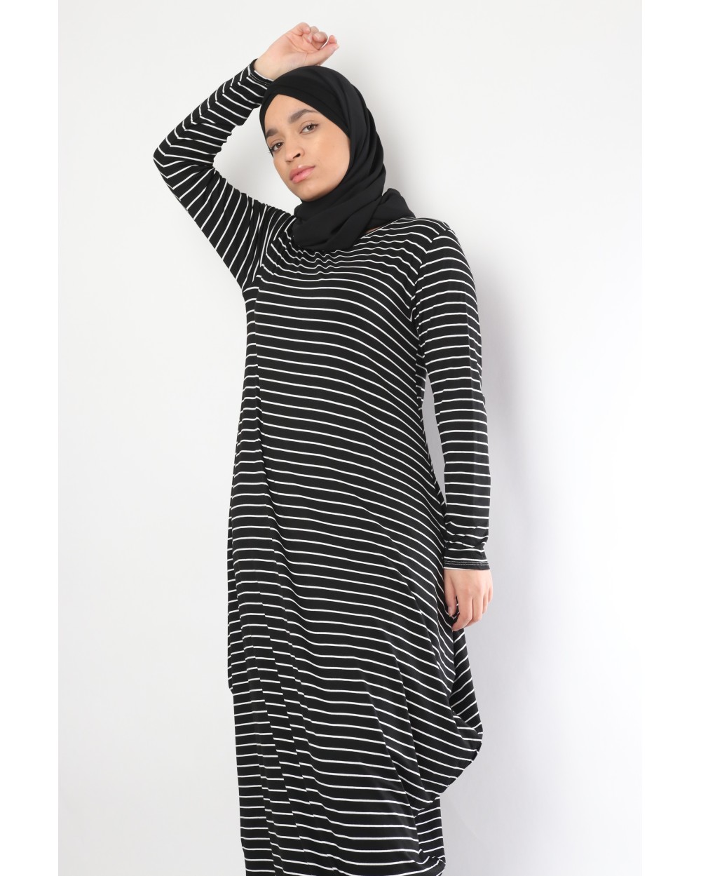 Long-sleeved dress Striped dress