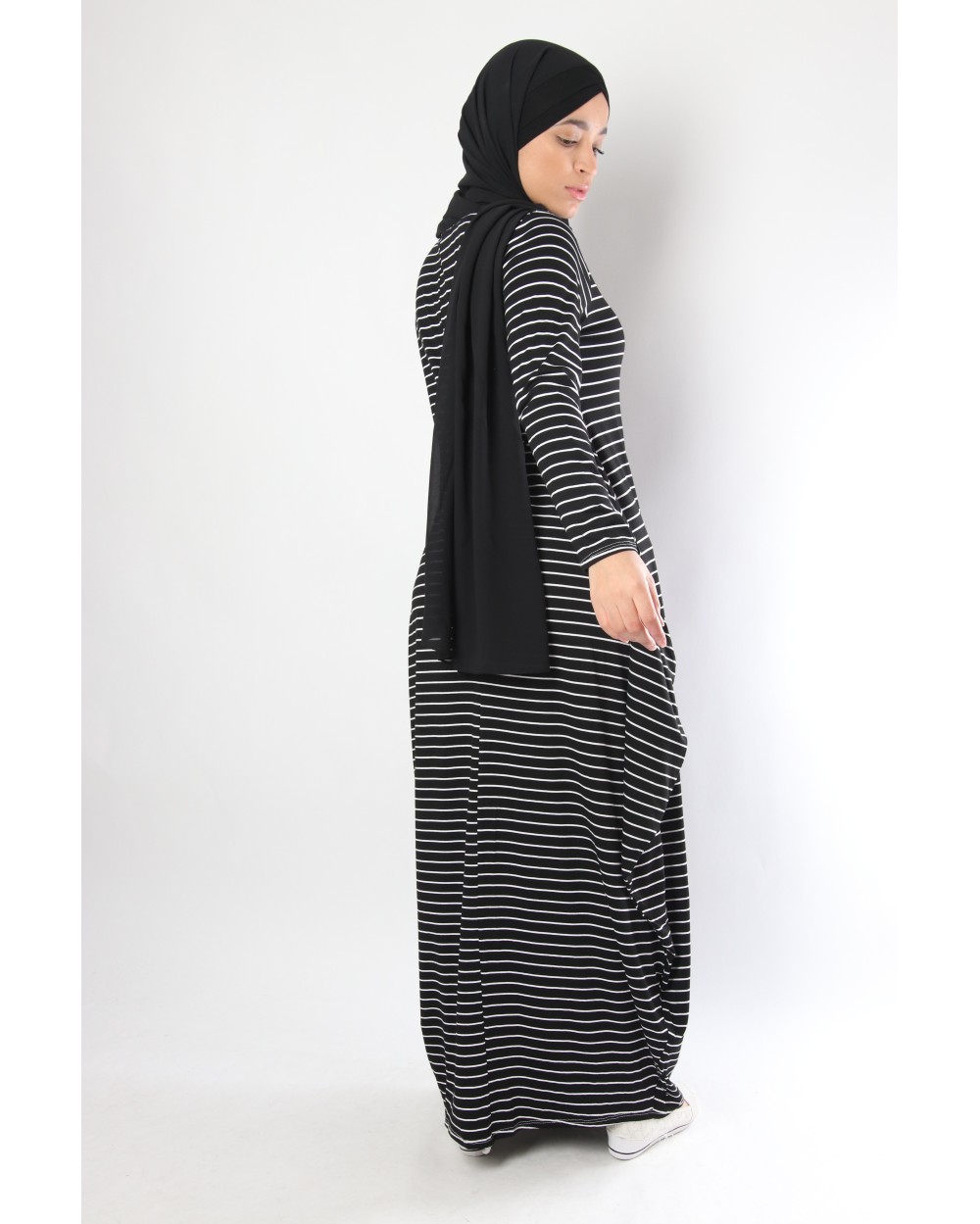 Long-sleeved dress Striped dress