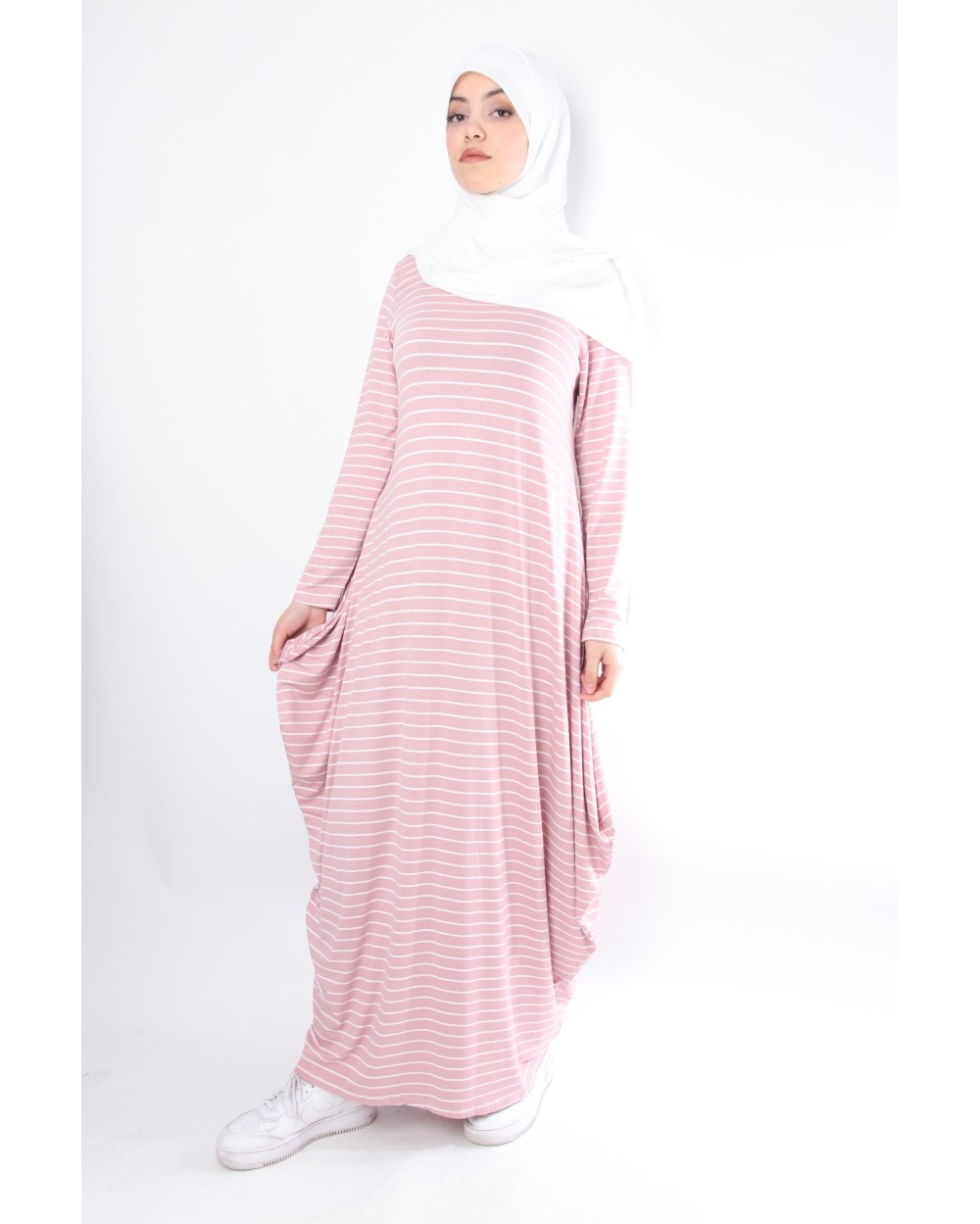 Robe longue boule Marinière rayée