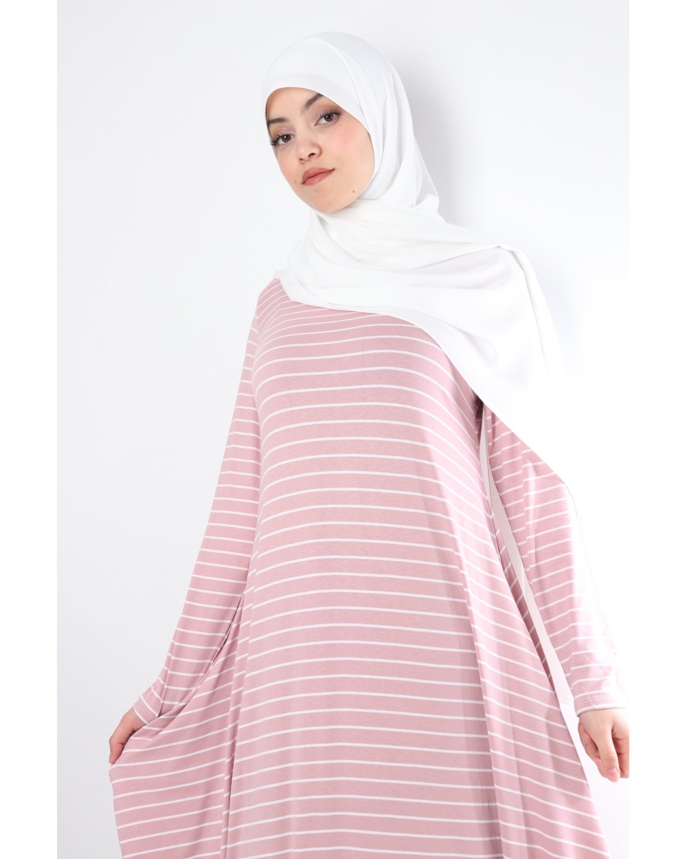 Long-sleeved dress Striped dress