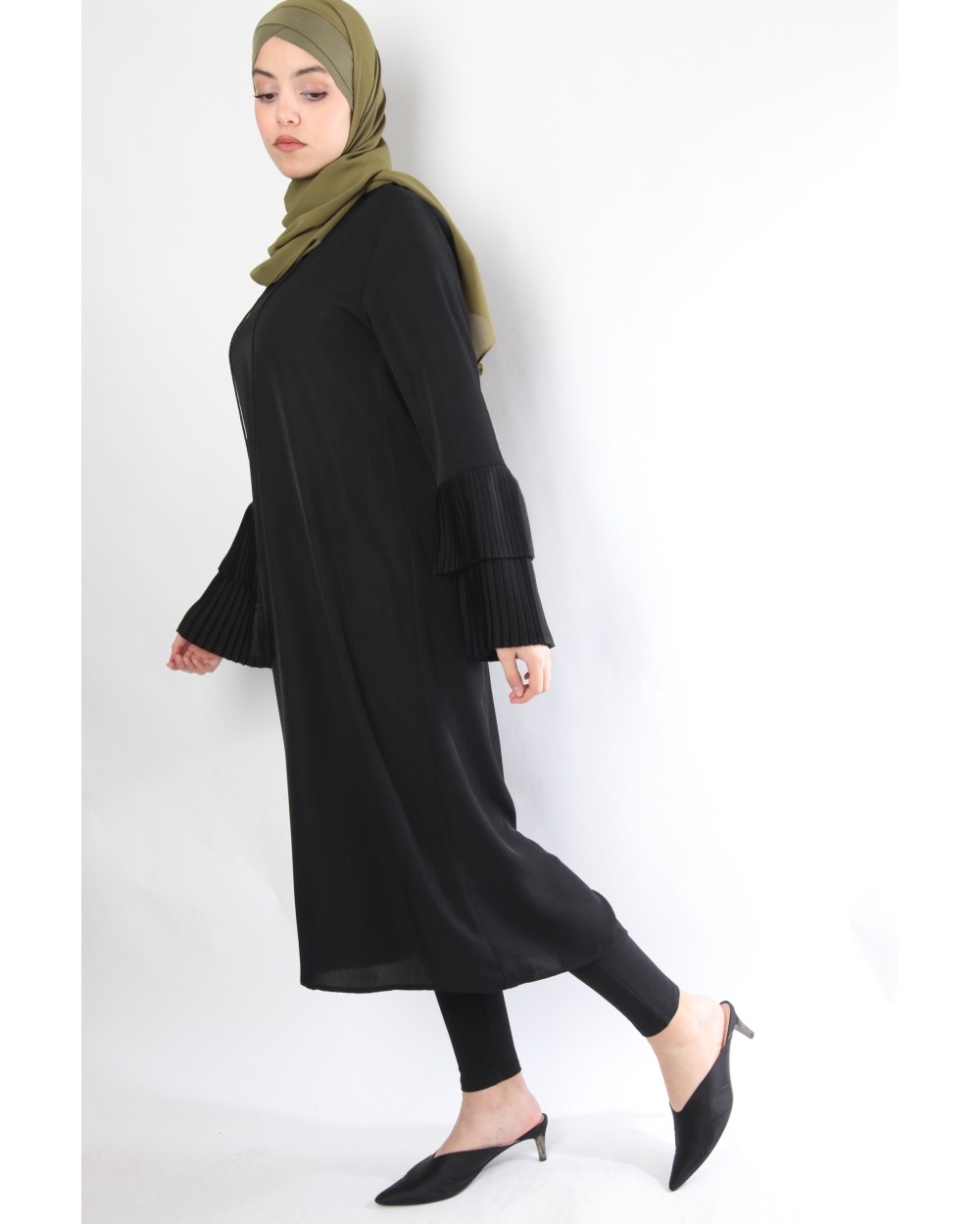 Long tunuic NINA double pleated ruffles