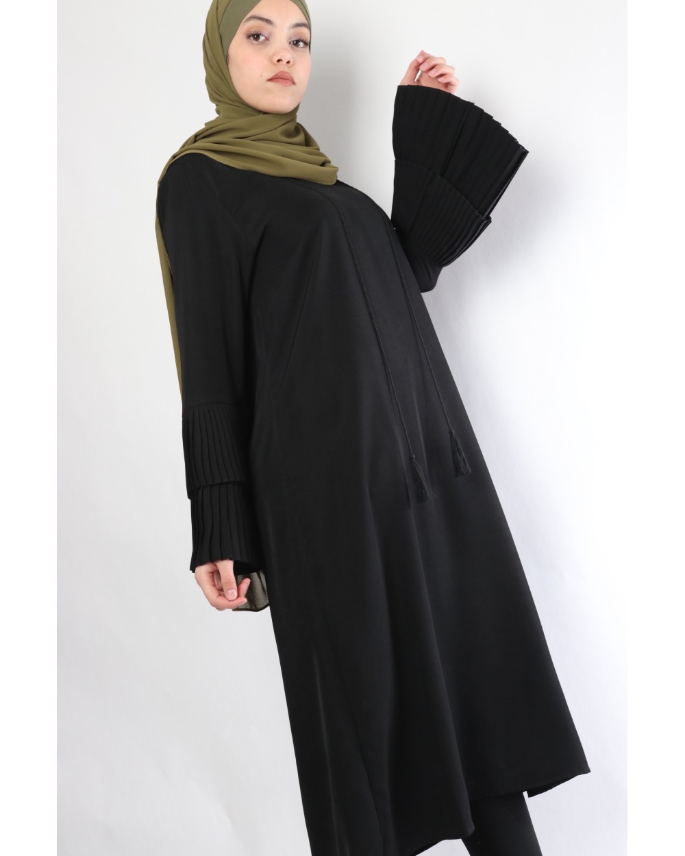 Long tunuic NINA double pleated ruffles