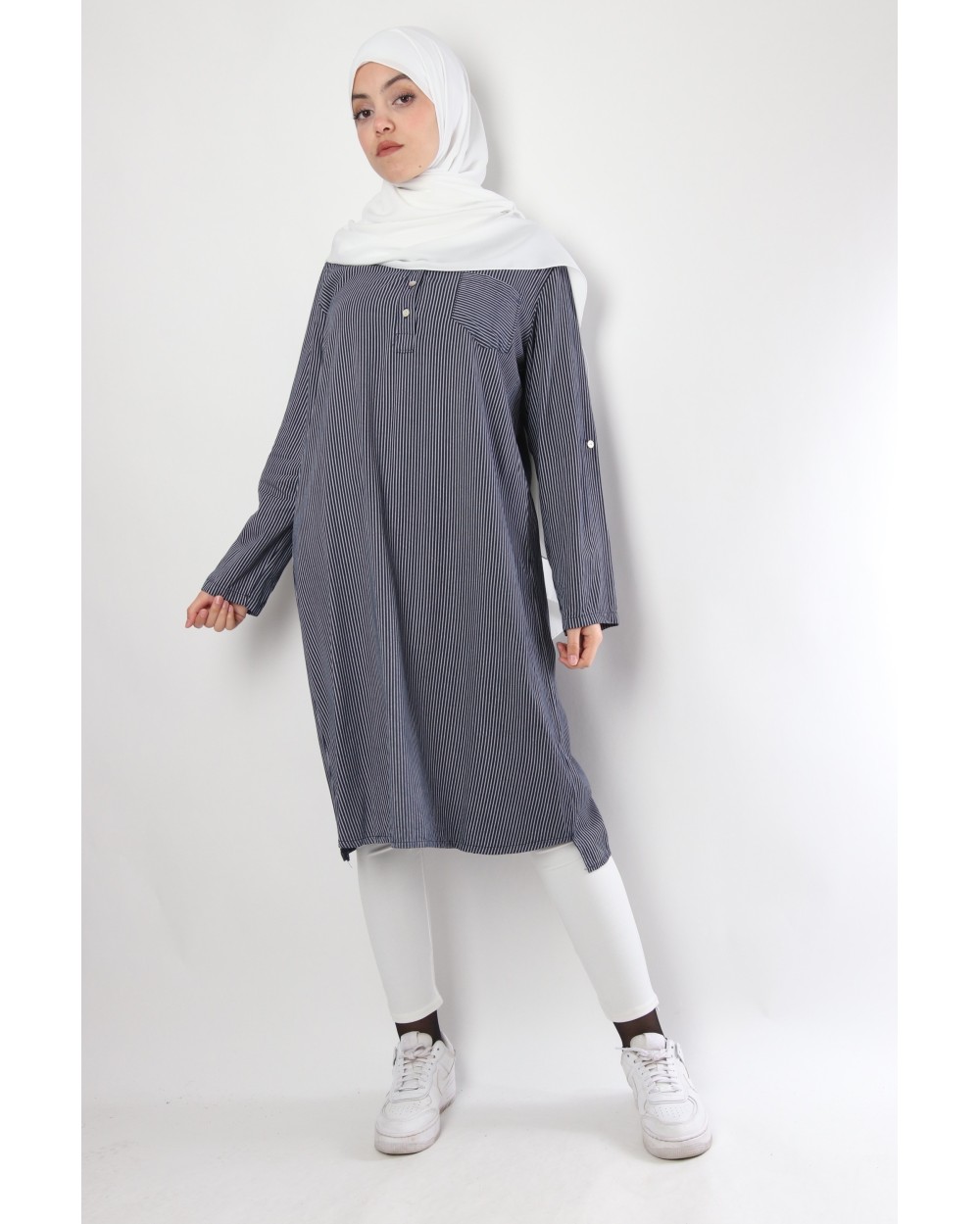 Célia shirt with fine stripes