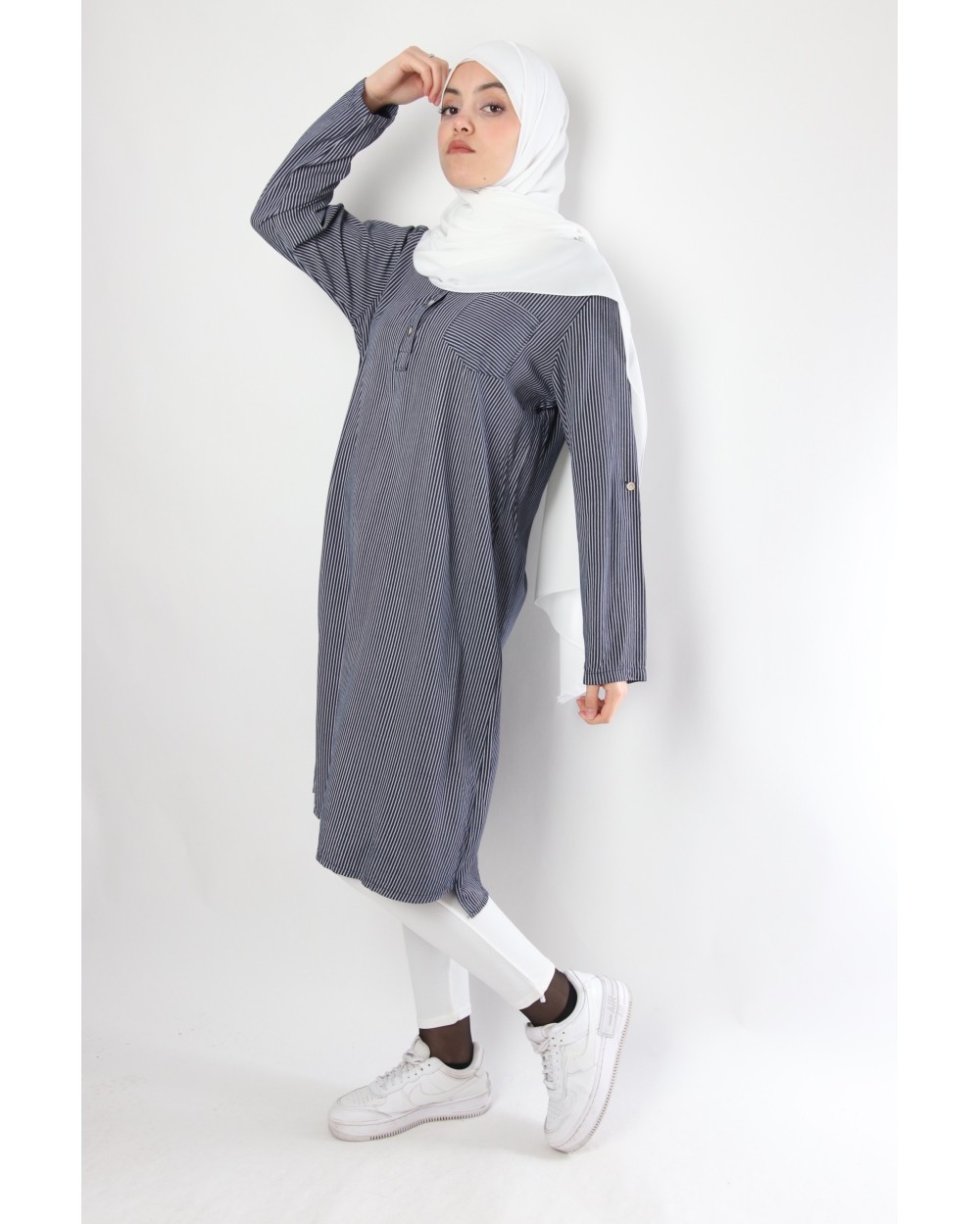 Célia shirt with fine stripes