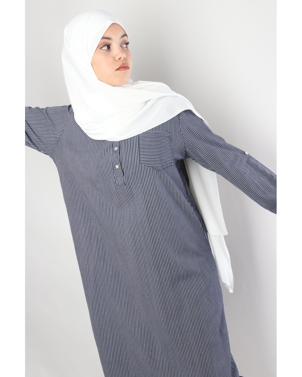 Célia shirt with fine stripes