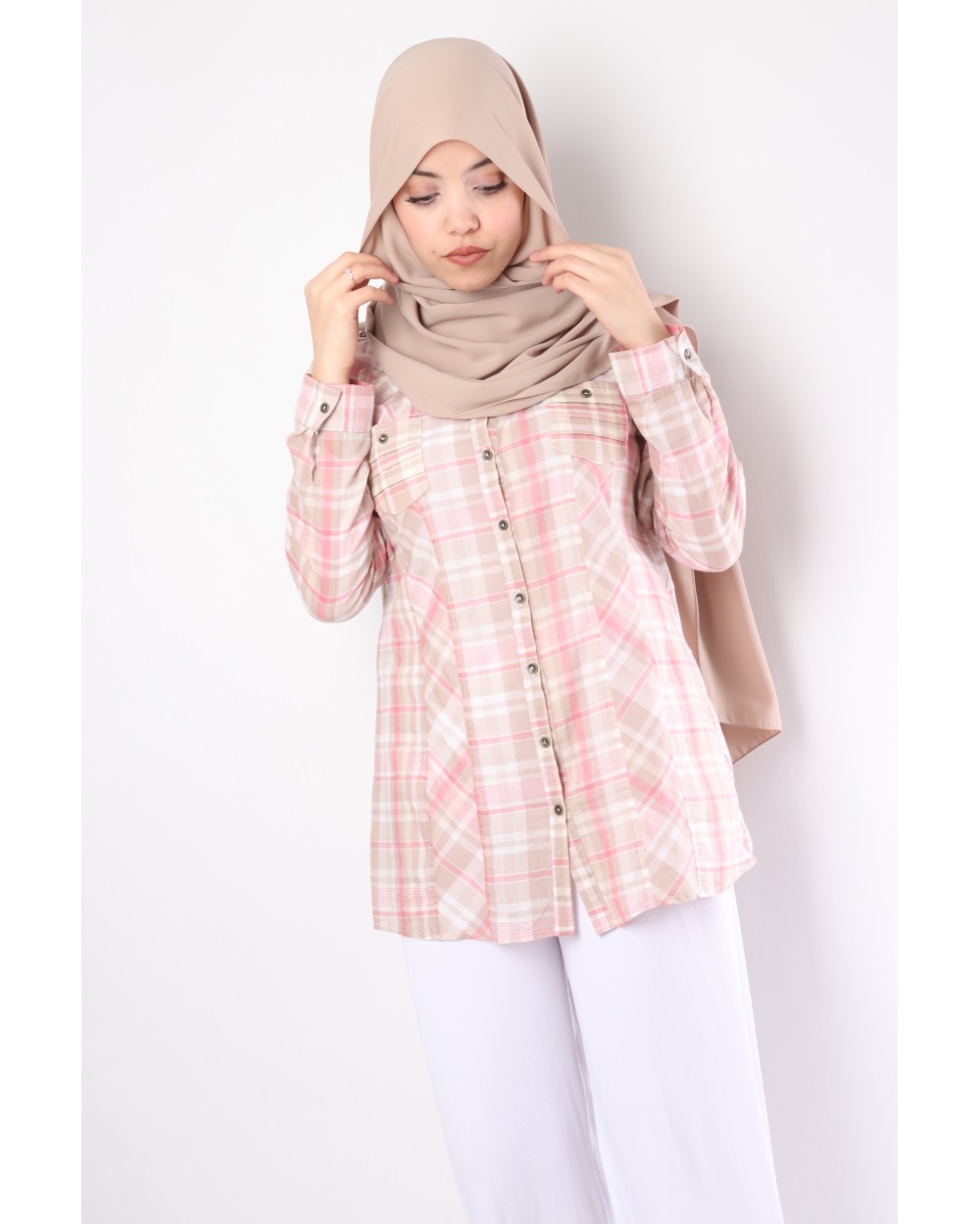 Chemise coton Carreaux femme