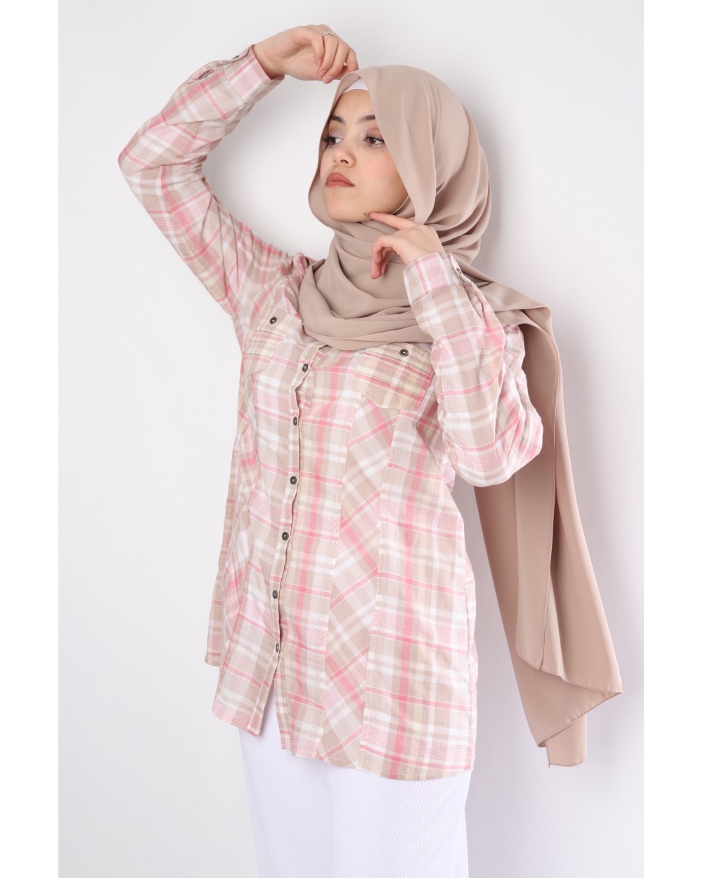 Chemise coton Carreaux femme