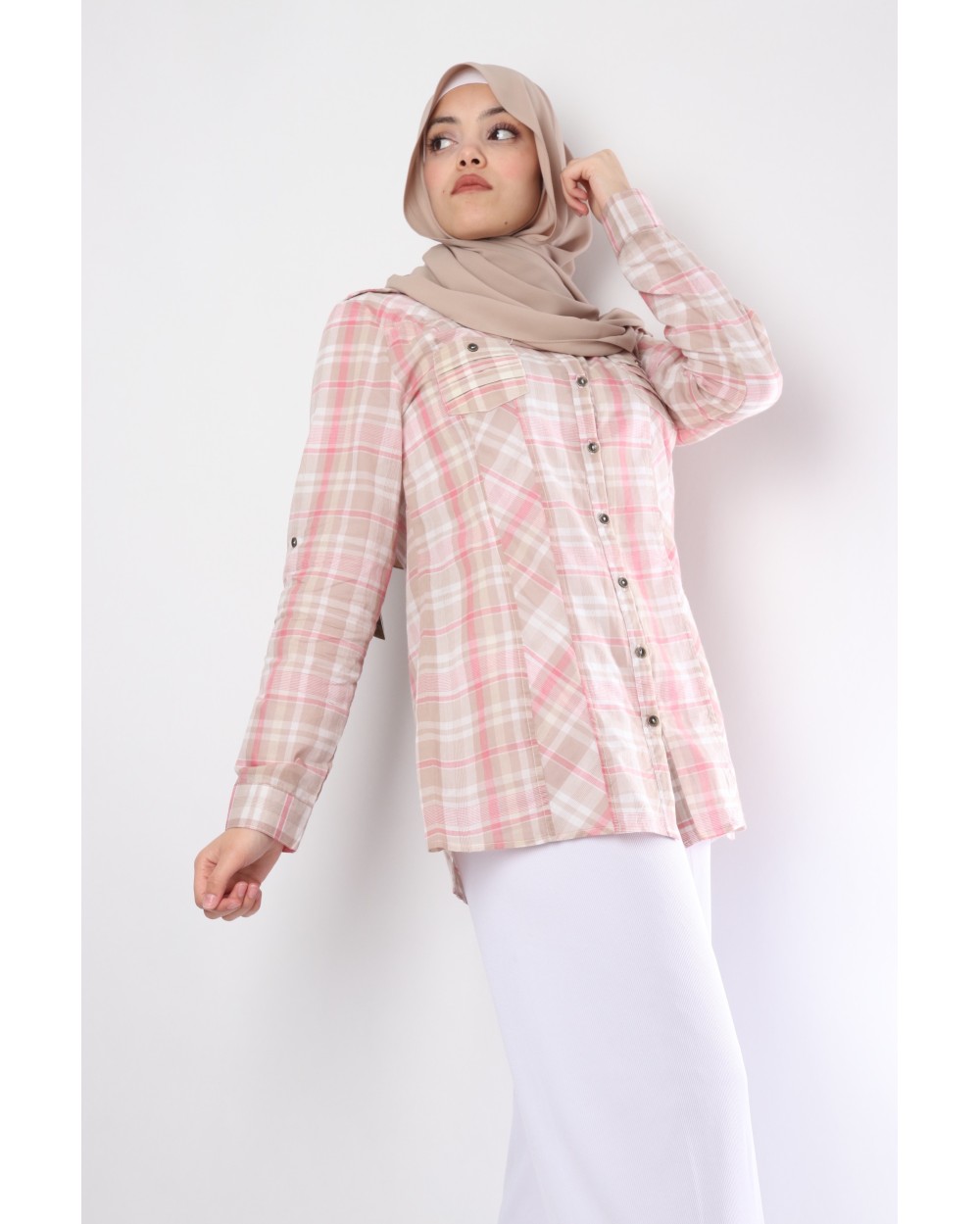 Chemise coton Carreaux femme